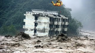 In China now another giant dam discharge River overflow trigger flooding in Sichuan [upl. by Amalburga395]