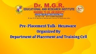 Pre Placement Talk Hexaware Organized Department of Placement and Training Cell [upl. by Karole]