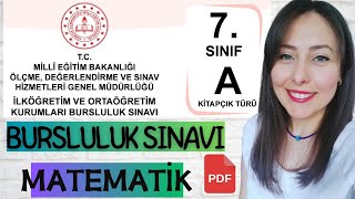 7SINIF BURSLULUK SINAVI 2024 MATEMATİK HAZIRLIK DENEMESİ SORULAR VE ÇÖZÜMLERİ [upl. by Flannery438]