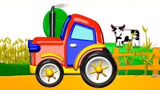 Build and Play  3D TRACTOR App Kids Machine Puzzles Review Дети построить и узнать [upl. by Bergman]