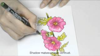 Sakura  How to Draw with Pigma Micron amp KOI Coloring Brush Pen [upl. by Ydner572]