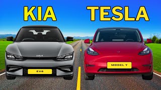 Kia EV6 Standard Range RWD vs Tesla Model Y RWD 2024  Which is better [upl. by Donalt]