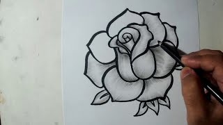 How to Draw A Rose  Charcoal Drawing and Shading [upl. by Elson868]