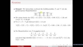 Die Kovarianz zweier Zufallsvariablen  Eigenschaften [upl. by Ahsenot]