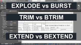 201 EXPRESS TOOLBLOCKEXPLODE ATTRIBUTES TO TEXT BURST TRIM amp EXTEND TO NESTED OBJECTS [upl. by Loggins]