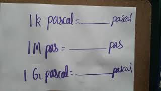 kilopascal megapascal gegapascal to pascal [upl. by Golden]