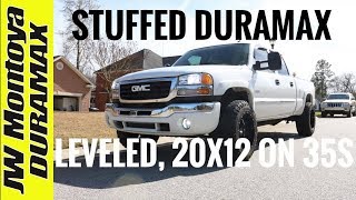 DURAMAX UPDATE 7 New Setup Revealed  Plasti Dipping Emblem Leveled 20x12 33s [upl. by Anerres]