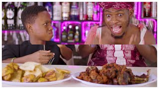 IAMDIKEH  MAMA CHINEDU amp CHINEDU ATE DRAGON WINGS ON NIGERIANS VS FOOD 😳 [upl. by Attaynik]