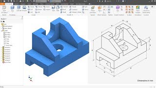 Autodesk Inventor Tutorial for beginners exercise 7 [upl. by Chery]