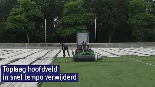 Toplaag hoofdveld vv Nunspeet in rollen afgevoerd [upl. by Onailil]