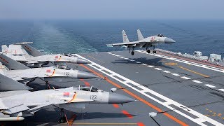 Chinese aircraft carrier Liaoning’s latest routine training mission at sea [upl. by Ymassej129]