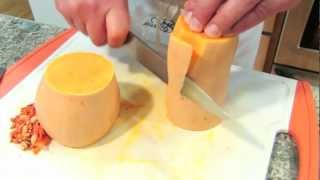 Cutting Butternut Squash  Peeling Butternut Squash [upl. by Onoitna]