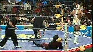 Dr Wagner Jr vs Vampiro vs Electroshock vs Zorro 20090421 AAA Heavyweight 1 contenders [upl. by Larianna]