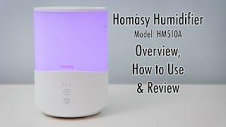 Homasy Cool Mist Humidifier Review Overview and How to Use 25L [upl. by Wheaton]