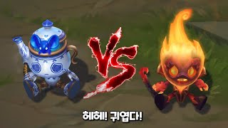 도자기 아무무 VS 지옥의 아무무 롤 스킨 비교 Porcelain Amumu VS Infernal Amumu Skin Comparison [upl. by Kaspar]