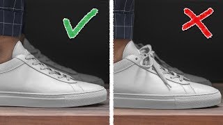 HOW TO HIDE YOUR LACES Easy  Fast Shoelace Hack [upl. by Rosemaria317]