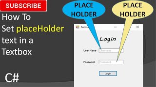How to set PlaceHolder text in a textbox in c [upl. by Sharon]