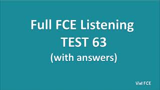 Full B2 First FCE Listening Test 63 with Answers [upl. by Burgwell]