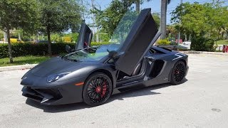 Matte black Lamborghini Aventador SV LP7504 Start Up Revs amp Acceleration Exterior Interior [upl. by Crellen413]