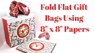 8quot X 3quot x 7quot Fold Flat Gift Bags Using 8quot x 8quot Papers  Craft Fair Seller [upl. by Annaitsirk696]