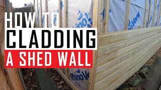 Cladding a shed with pressure treated wood [upl. by Llebpmac]