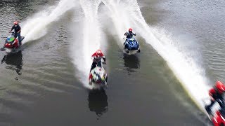 Watercross Races amp Snowmobile Jumping Fremont New Hampshire [upl. by Nylehtak]