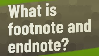 What is footnote and endnote [upl. by Lydon666]