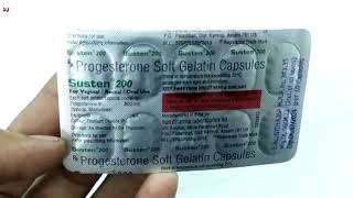 Susten 200 Capsule  Progesterone 200mg Soft Gelatin Capsules uses  Susten 200mg Capsule uses Dose [upl. by Kopp]