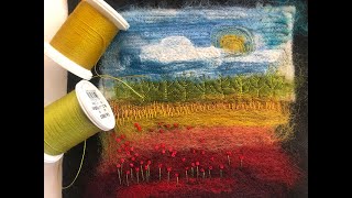 NeedleFelting  Stitch Landscape [upl. by Anaicul]