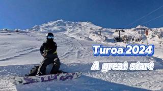 My first day of 2024 ski season at Turoa NZ  Bluebird and Quiet [upl. by Yrannav903]