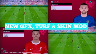 PES 2017 NEW GFX TURF amp SKIN MOD 2023 COMPATIBLE WITH ALL PATCHES [upl. by Itsrejk]