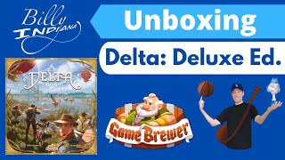 Delta Board Game Unboxing Deluxe Kickstarter Version by Game Brewer [upl. by Adams]