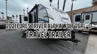 2021 Forest River Alpha Wolf 26RLL Travel Trailer LOADED [upl. by Elleahcim533]