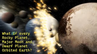 What if every Rocky Planet Major Moon and Dwarf Planet orbited Earth  Universe Sandbox [upl. by Elegna]