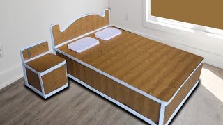 How To Make A Cardboard Bed  Paper Craft Tabrez Arts [upl. by Franni]