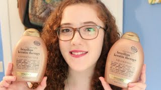 Product Review  Organix Ever Straight Brazilian Keratin Therapy Shampoo amp Conditioner [upl. by Lunette625]