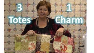 Make Three Totes  Purses With One Charm Pack [upl. by Acnalb508]