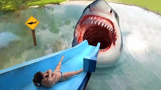 this SHARK water slide will give you nightmares [upl. by Whalen942]