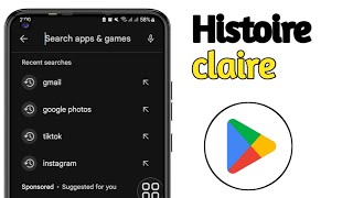 Comment effacer lhistorique des recherches sur Play Store 2024 [upl. by Akemak]