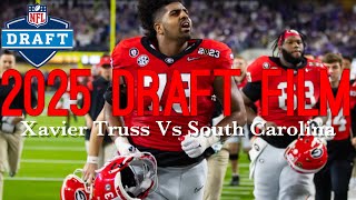 Film Room Georgia OL Xavier Truss Vs South Carolina [upl. by Lozar38]