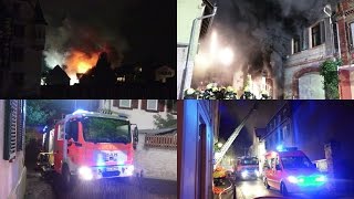 Großbrand Geisenheim  quotPlattenstübchenquot brennt lichterloh  Feuerwehr Großeinsatz  03052017 [upl. by Ramuk]