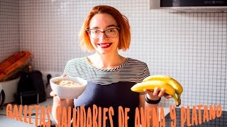 Receta de galletas saludables avena platano sin azucar añadido [upl. by Maitund328]