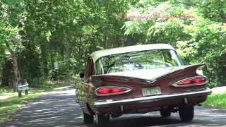 1959 Chevrolet Biscayne classic car retro test drive with Samspace81 [upl. by Ahsikyw]