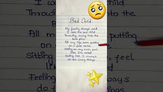 Bad Child 😞  Tones amp I 💙 lyrics viral trending shortfeed latest shorts [upl. by Amsirhc472]