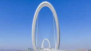 Live Architectural beauty of Nanjing Eye Pedestrian Bridge over Yangtze River [upl. by Marshall]