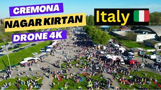 Title  Cremona Nagar Kirtan  Vaisakhi Italy 🇮🇹 2024  Drone 4K [upl. by Eellehs]