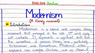 Modernism  A literary movement ENG205 4thsememster pu [upl. by Menendez]