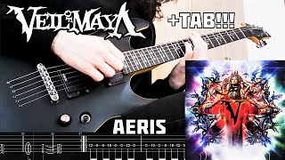 VEIL OF MAYA  Aeris Guitar Cover  TAB On Screen [upl. by Nosinned]