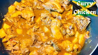 Authentic Jamaican Curry Chicken Recipe Caribbean Style Curry Chicken [upl. by Nnylrebma]