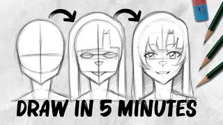 How to Draw a Face 34 Angle with more detailed explanations [upl. by Ycak588]